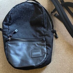 Coach Men's Black and Gray Backpack